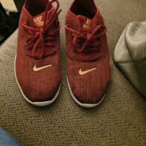 Nike Kids Red and Gold Flex Sneakers